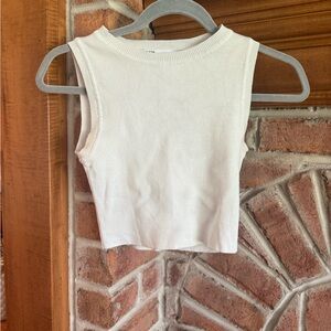 Zara Cream Ribbed Knit Top